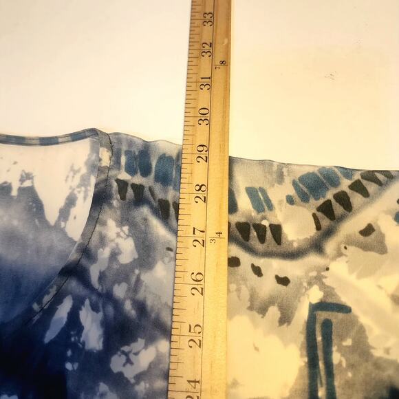 Johnny Was Biya Tunic Watercolor Abstract 100% Silk Oversized Blouse Top - Picture 6 of 6